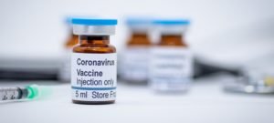 Coronavirus vaccine vial in hospital