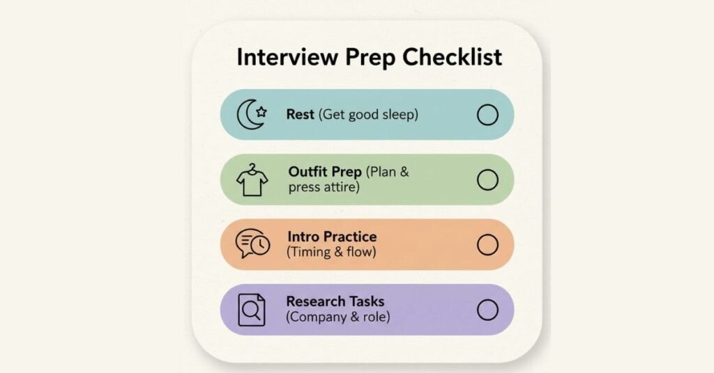 48-hour pre-event preparation checklist.