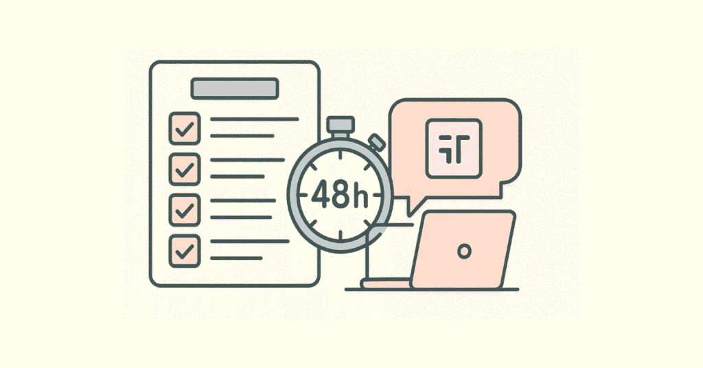 48-hour interview preparation checklist visual.
