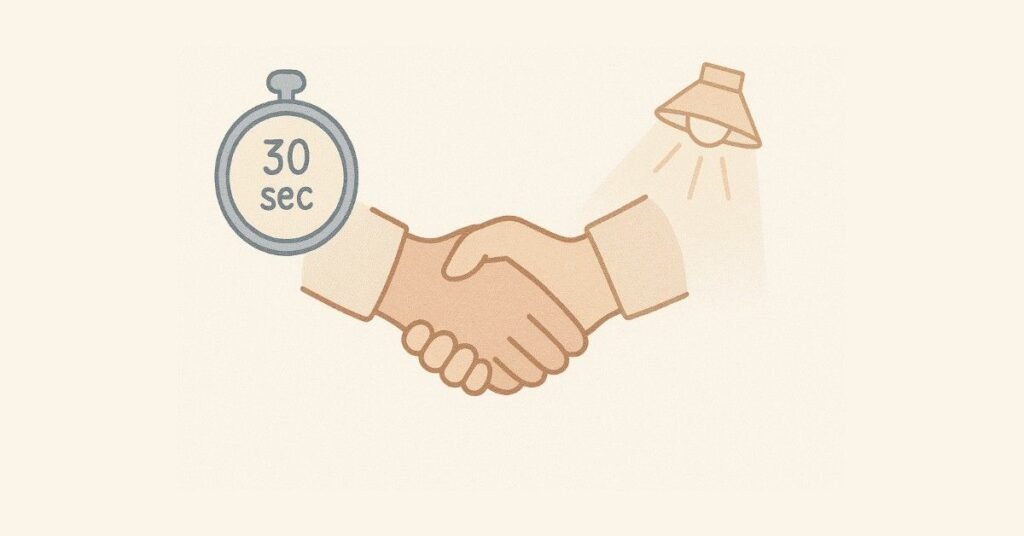 Illustration showing importance of first impression during job interview.