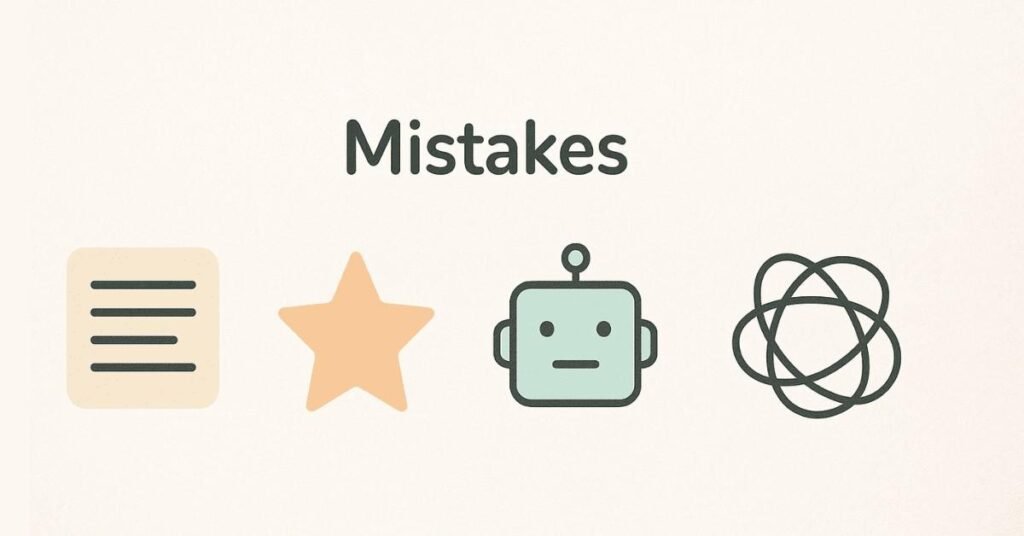 “Common self-introduction mistakes shown as horizontal icon strip.”