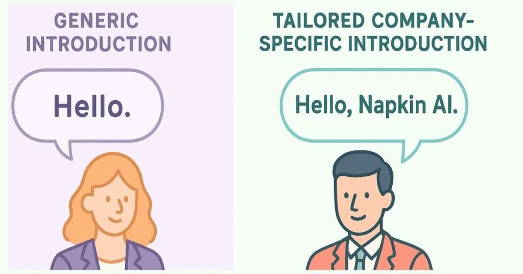 “Generic introduction vs a tailored company-specific introduction comparison.”