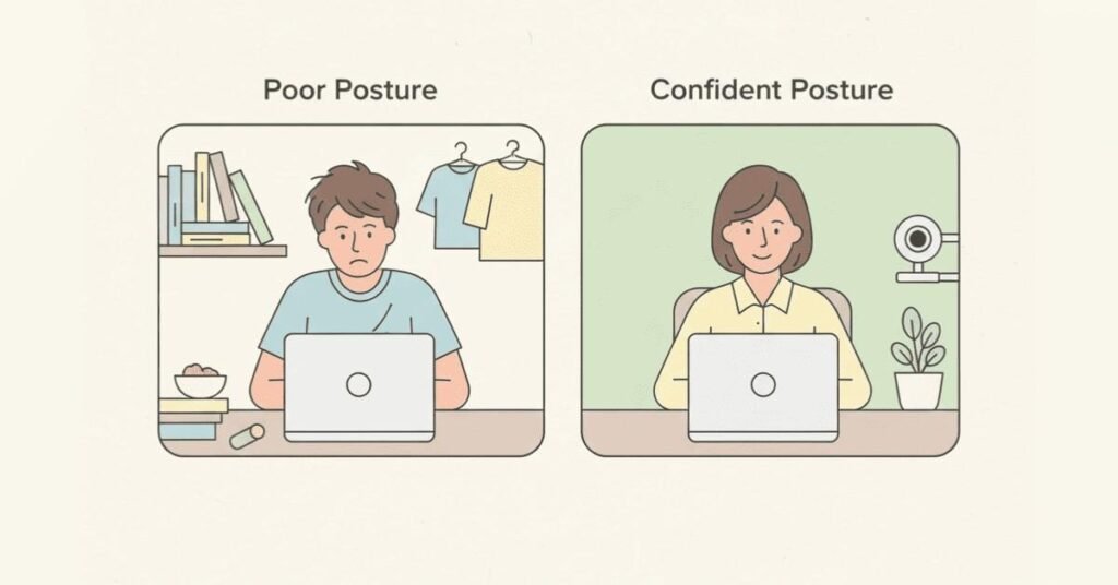 Comparison of poor and confident virtual body language during interviews.”