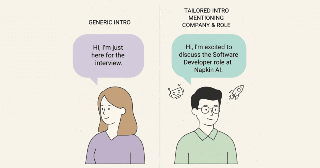 “Generic virtual introduction vs customized, company-specific virtual introduction.”
