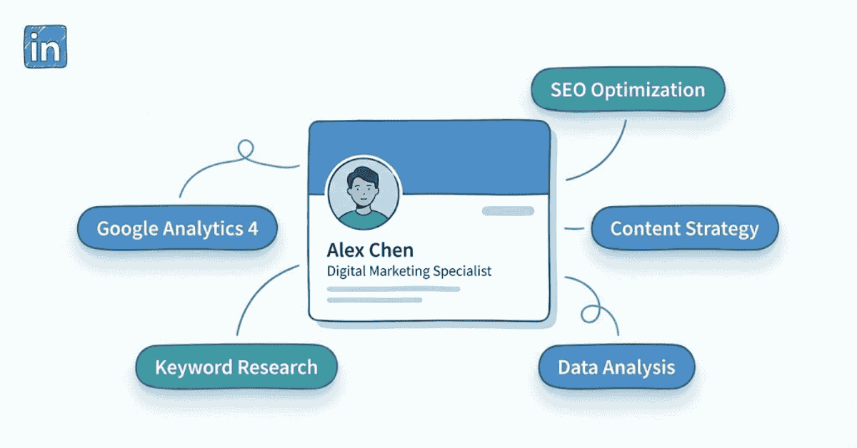 Hero banner illustrating LinkedIn skills and endorsements strategy for better recruiter visibility.