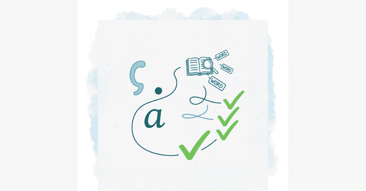 Visual representation of grammar accuracy, punctuation rules, and vocabulary development.
