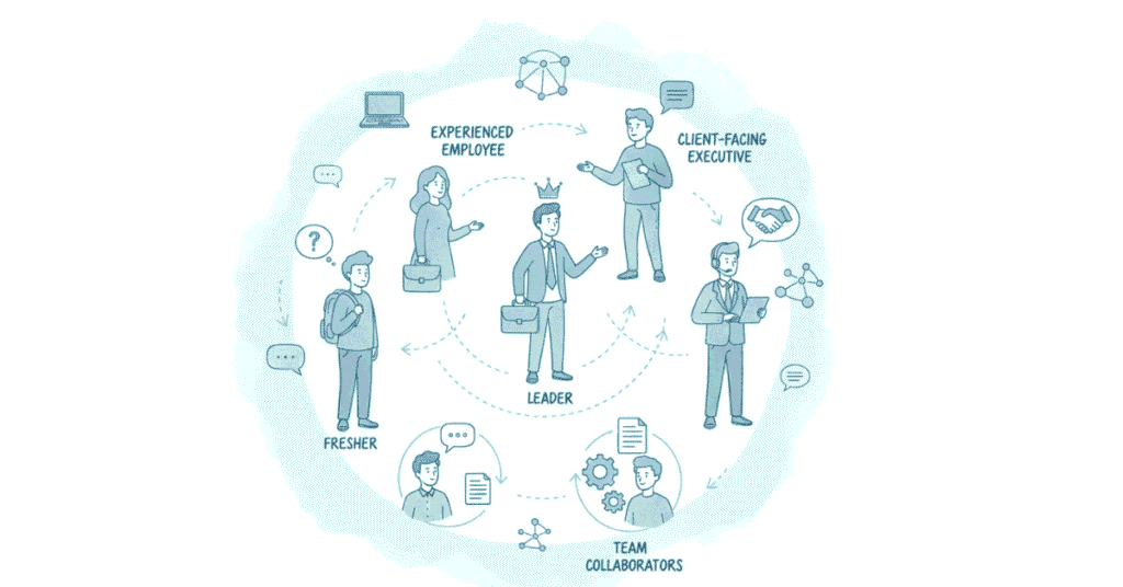 Hero banner showing different workplace roles and their communication styles.