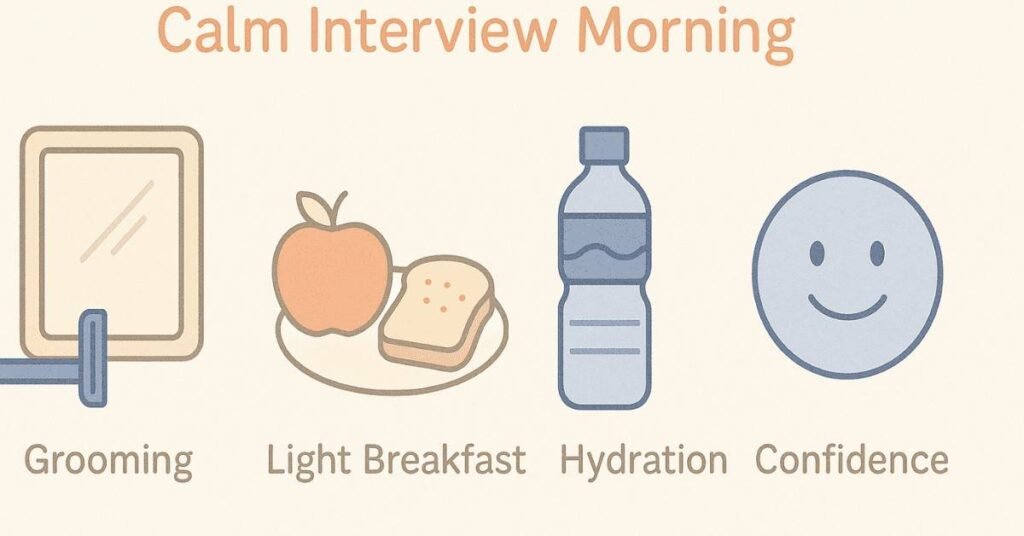Morning-of-interview preparation checklist visual