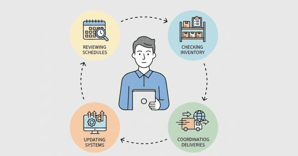 Daily work of a logistics coordinator