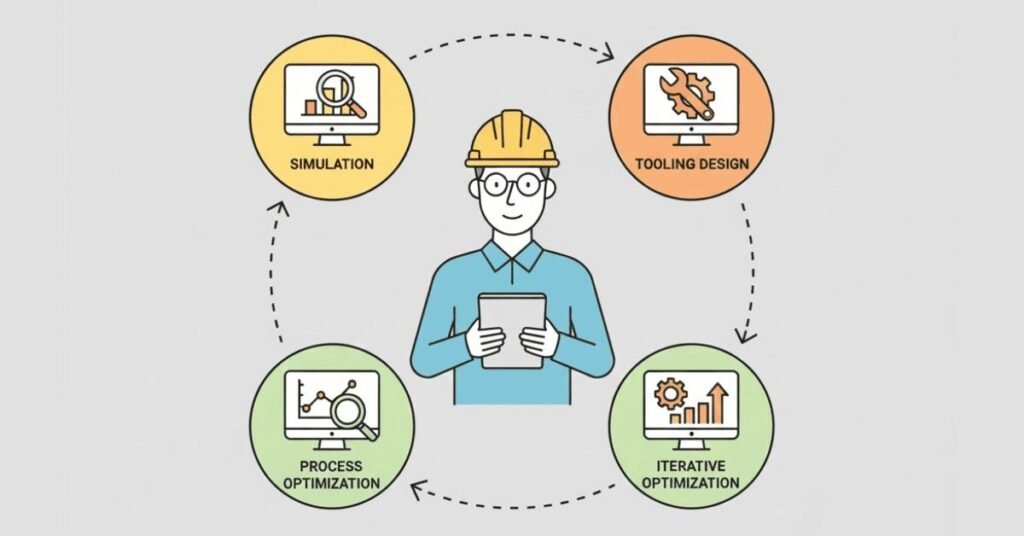 Complex manufacturing problem solving by senior production engineer