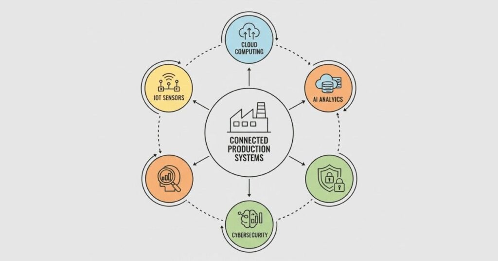 Industry 4.0 smart factory and digital manufacturing role