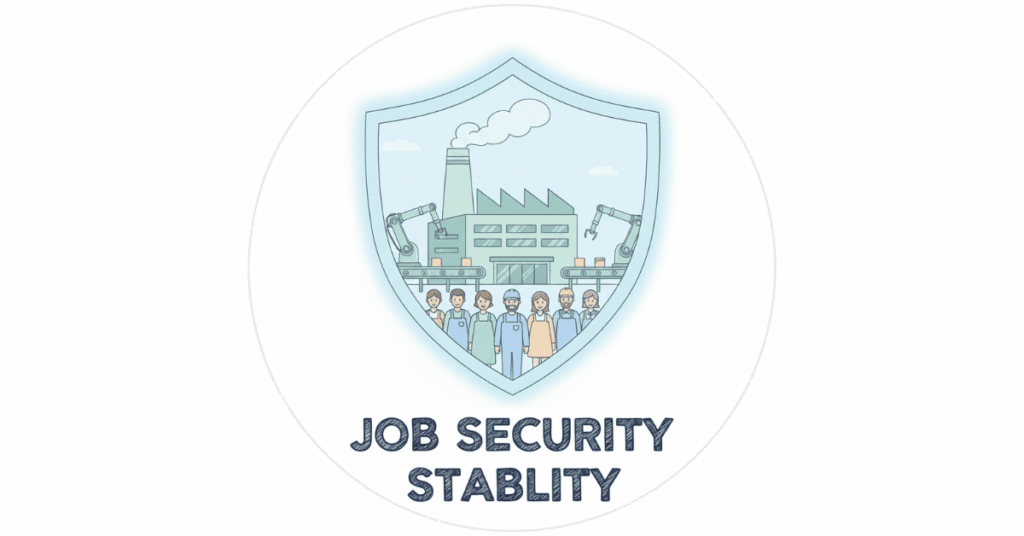 Job security in manufacturing careers illustration