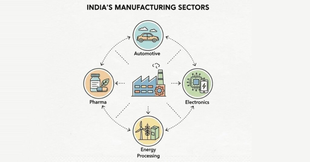 Different manufacturing sectors in India explained