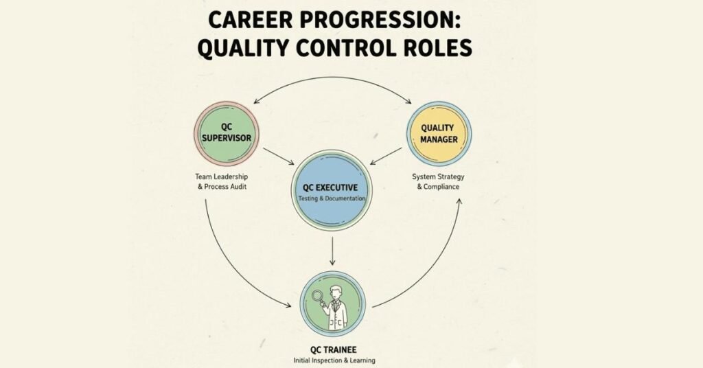 Quality control career growth from trainee to manager