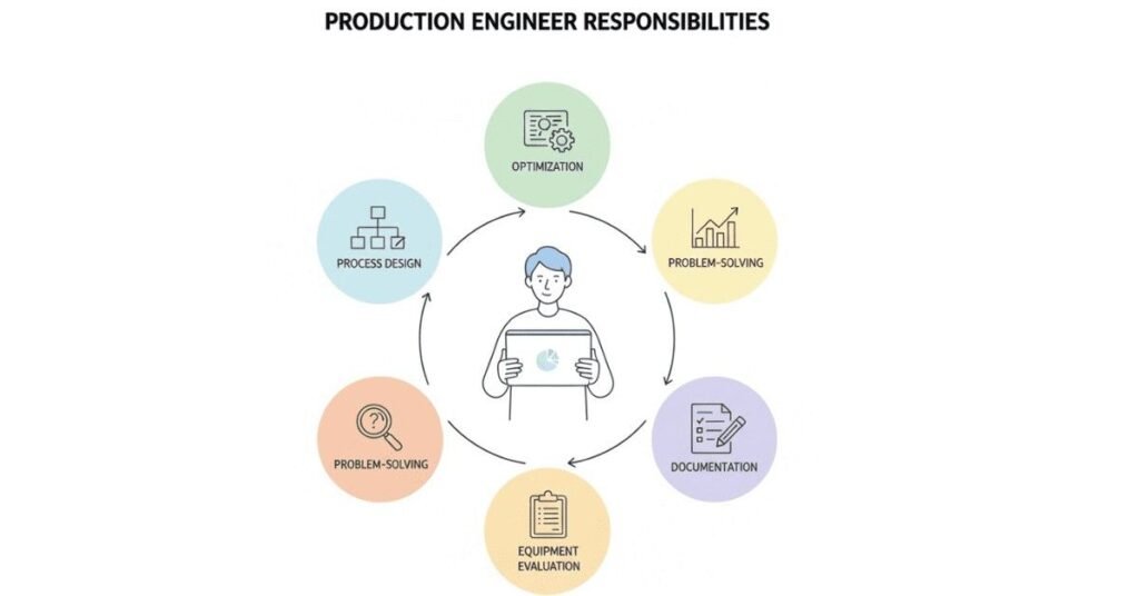 Key responsibilities of a production engineer