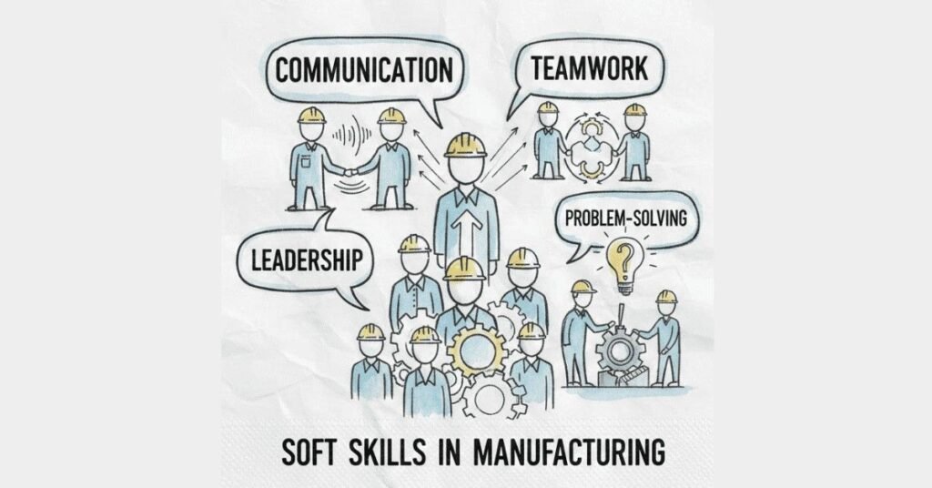 soft skills roles in manufacturing industry including communication, leadership, and teamwork