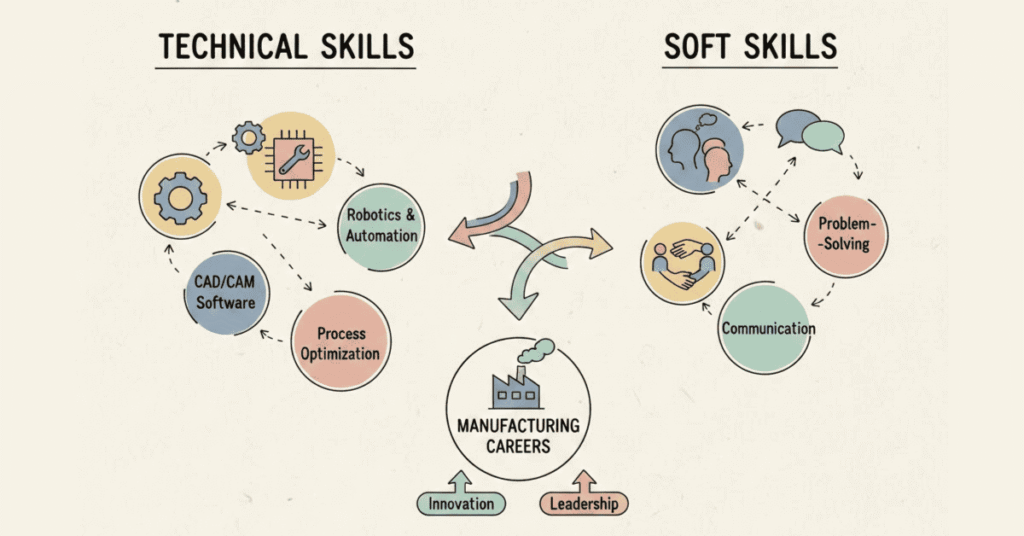 technical and soft skills required for a career in the manufacturing industry