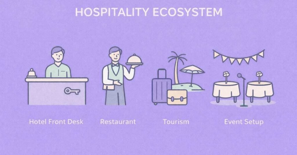Hospitality industry career guide overview illustration