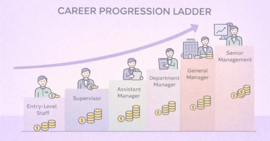 Hospitality career progression and salary growth chart