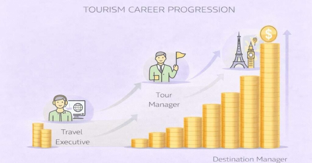 Tourism and travel career path and salary progression