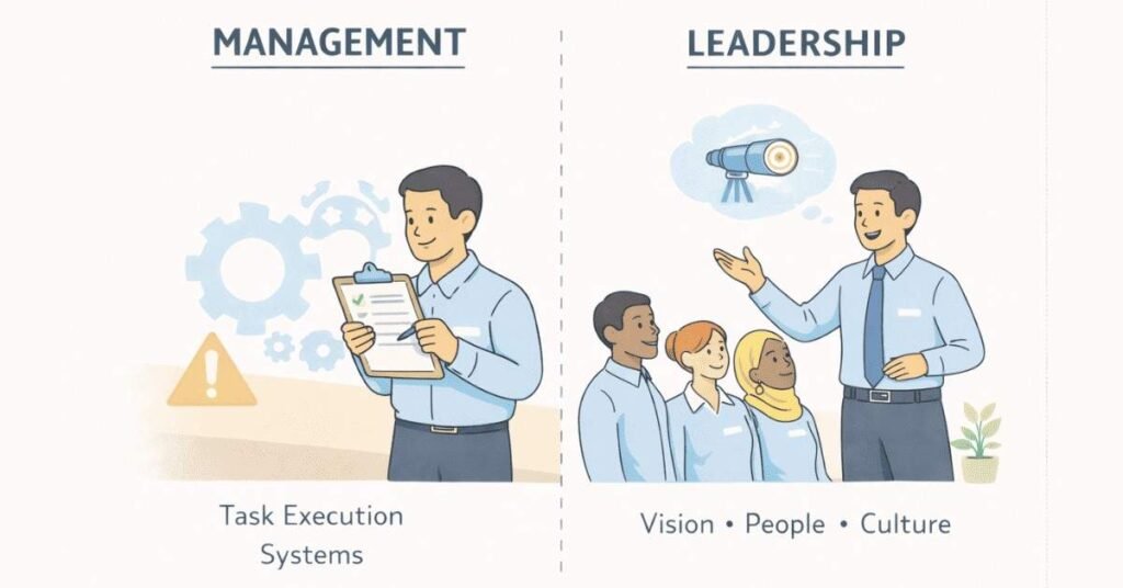 Leadership vs management in hospitality industry