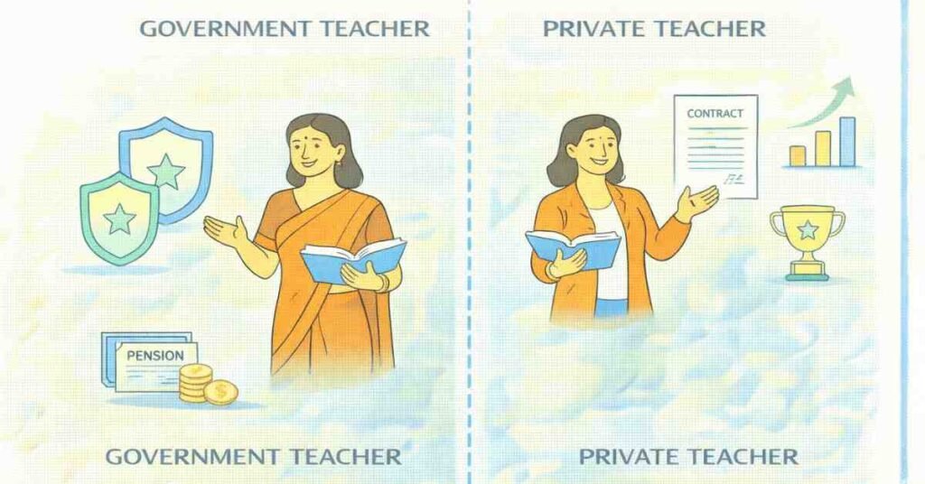 Government vs private school work culture for teachers
