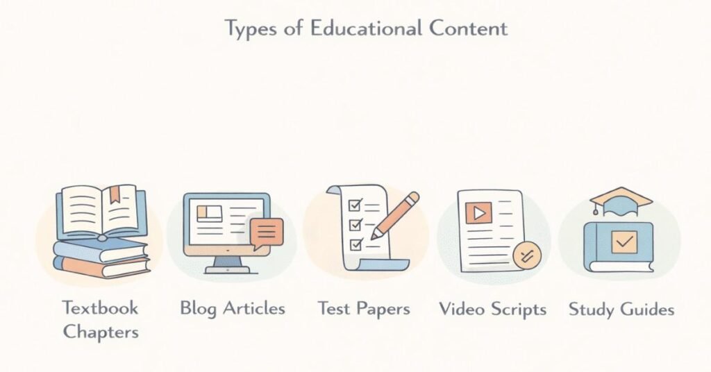 Types of educational content writing work