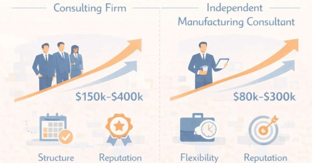 Manufacturing consultant salary firm vs independent
