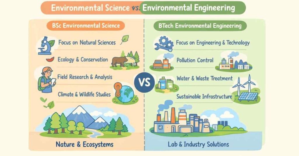 BSc environmental science vs BTech environmental engineering