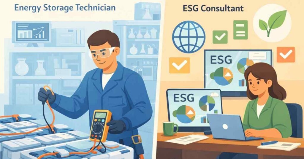 energy storage and ESG consultant work day