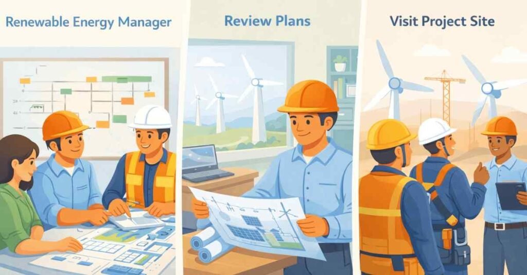 renewable energy project manager daily work