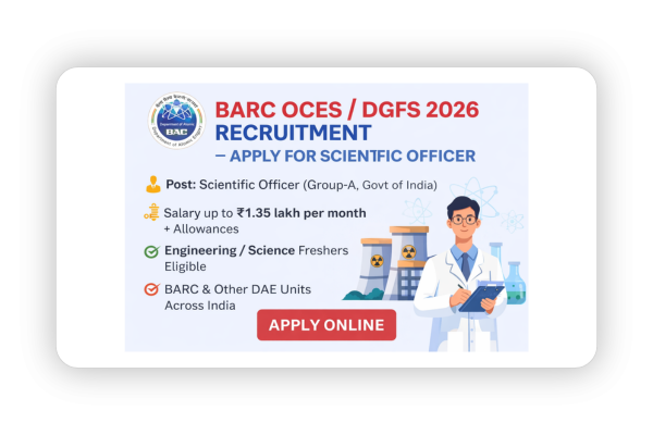 BARC OCES / DGFS 2026 Recruitment – Apply for Scientific Officer