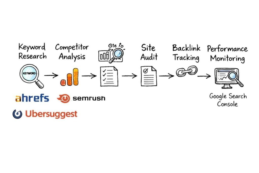 SEO tools process diagram