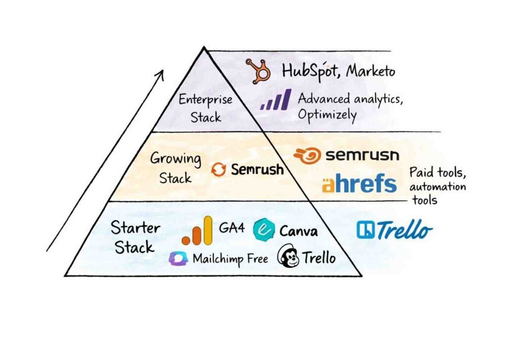 Marketing tech stack pyramid