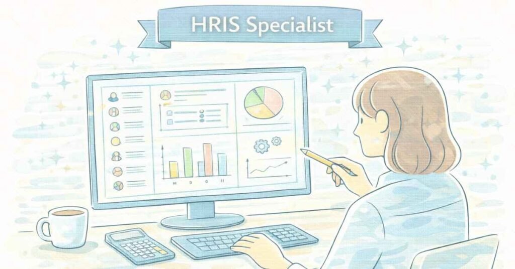 HR technology professional managing digital HR system dashboard