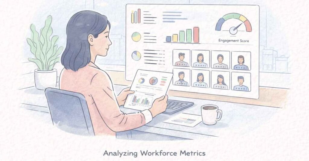HR data scientist analyzing workforce data