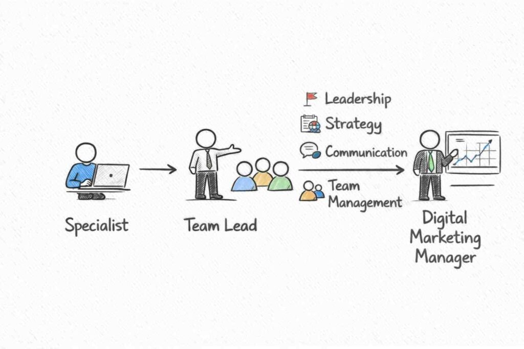 marketing specialist to manager path