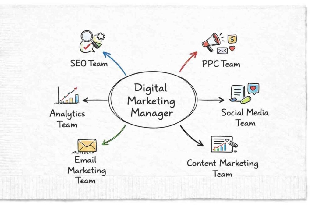 Digital marketing manager role diagram