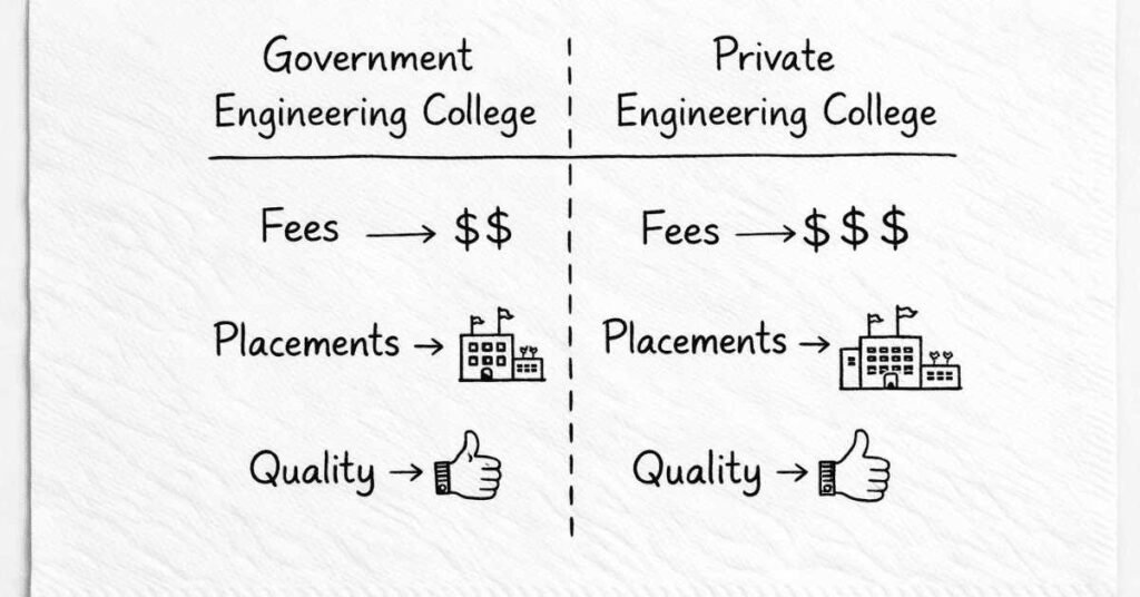 College comparison (Govt vs Private)