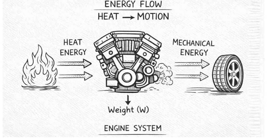 Heat → energy system