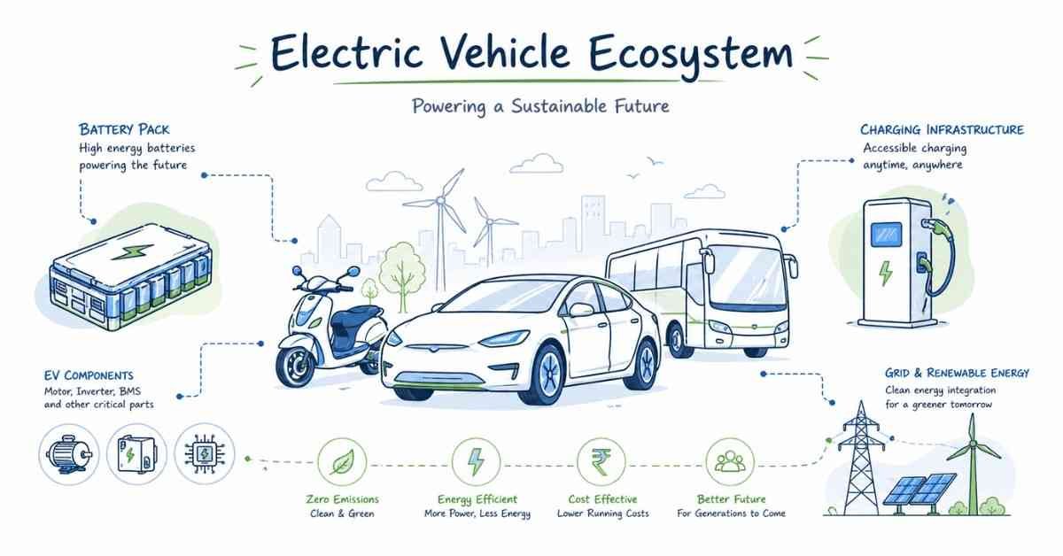 EV ecosystem overview (cars, batteries, charging)