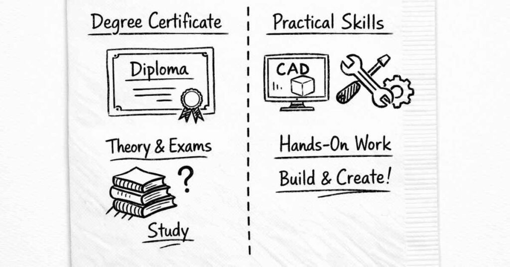 Skills vs degree contrast