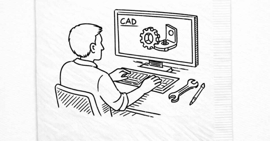 Engineer using CAD