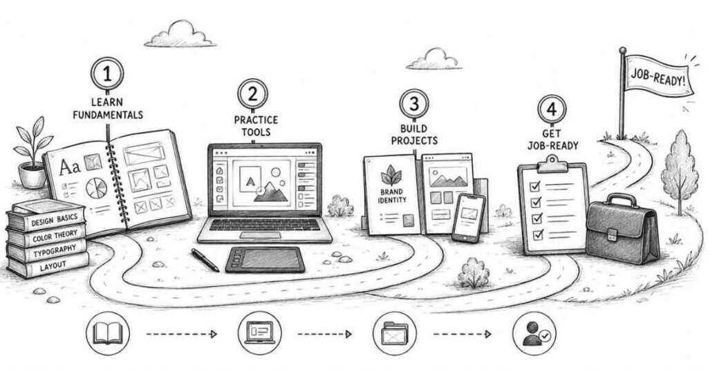 graphic design learning roadmap | FLM | Frontlines Edu Tech