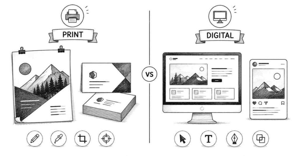 print vs digital design comparison | FLM | Frontlines Edu Tech