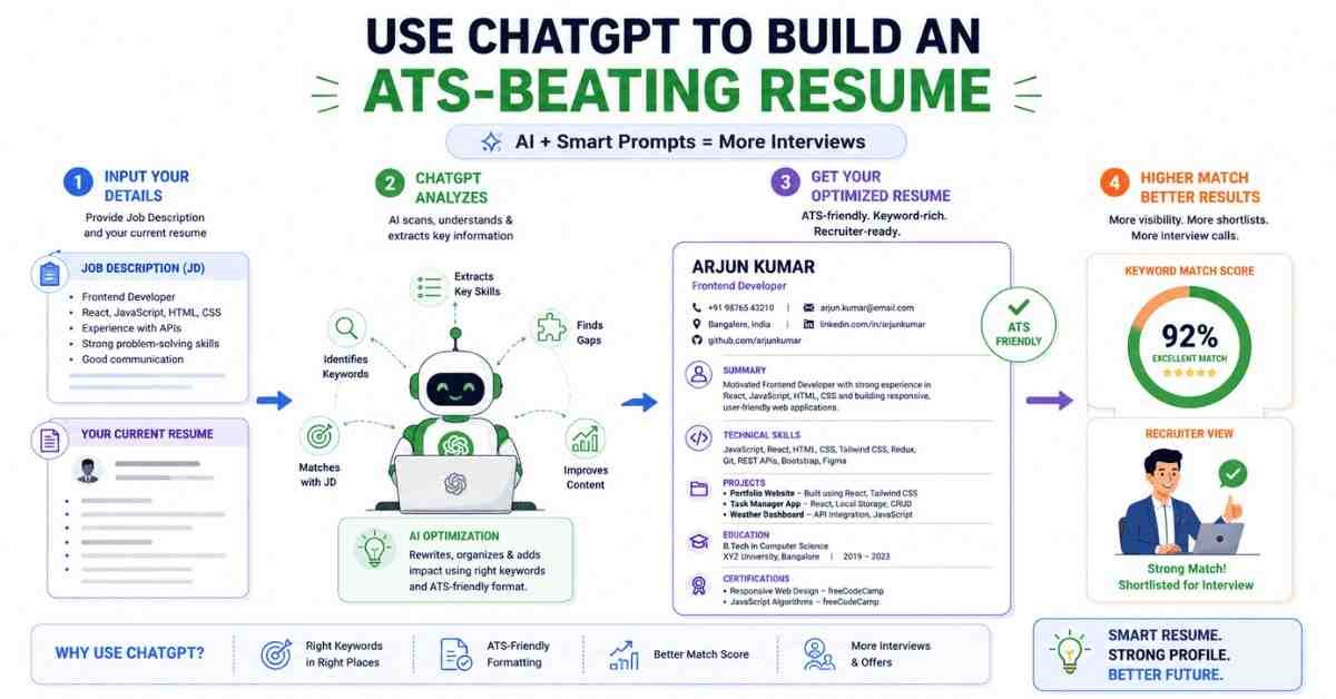 ChatGPT generating optimized resume from job description