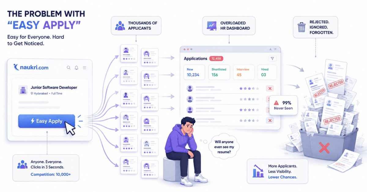 “Easy Apply” button causing massive applicant crowd