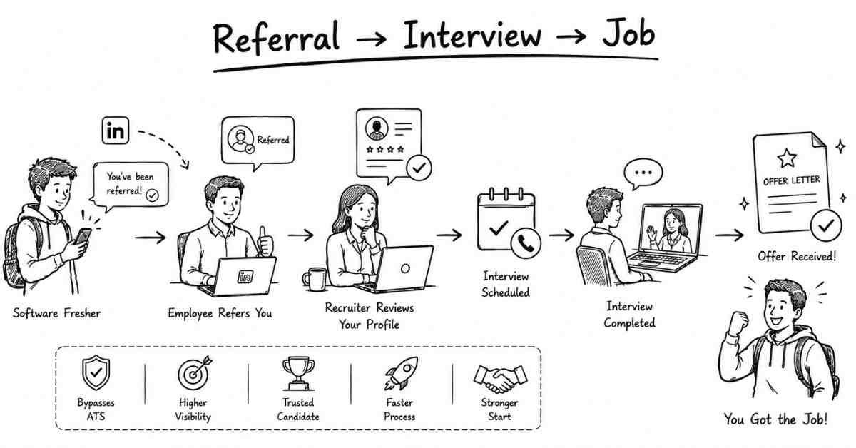 Successful referral leading to interview and offer letter
