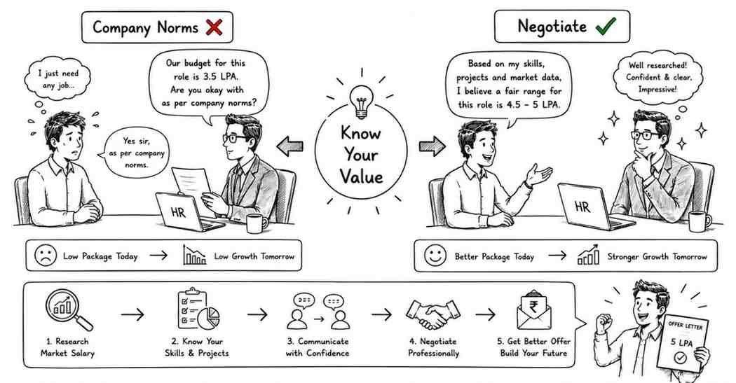 “How freshers should negotiate salary instead of accepting company norms”