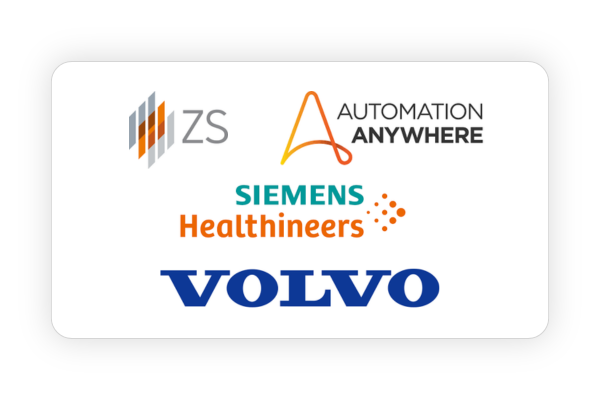 Volvo, Automation Anywhere, ZS & Siemens